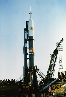 Soyuz TM-8 on the launch pad