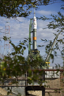 Soyuz TMA-01M on launch pad