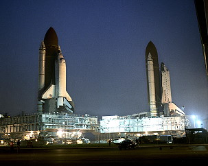 STS-35 and STS-38 on launch pad