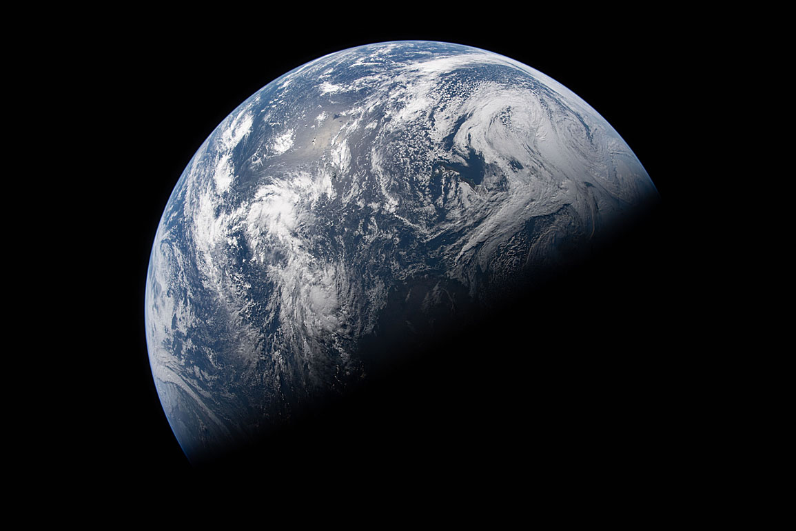 Earth seen from Artemis II after translunar injection burn