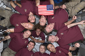 traditional in-flight photo STS-135 (with expedition 28
