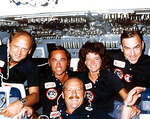 traditional in-flight photo STS-7
