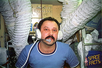 Yuri Usachyov onboard Mir