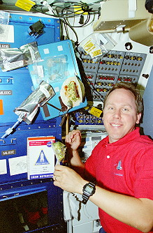 Jones onboard Space Shuttle
