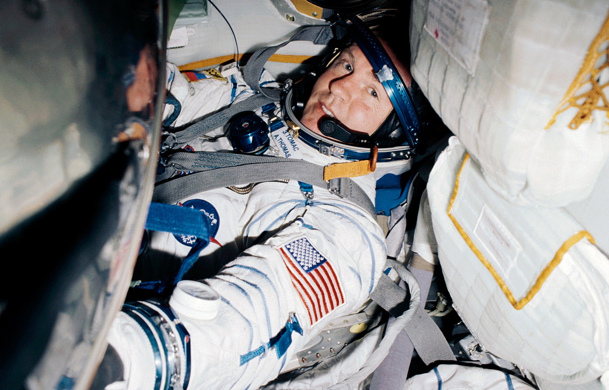 Andrew Thomas an Bord der Mir
