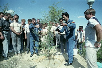 traditionelle Baumpflanzung in Baikonur