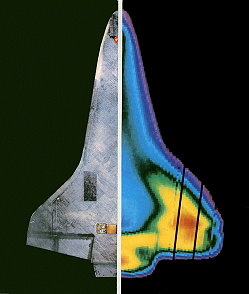 STS-3 infrared photo during reentry