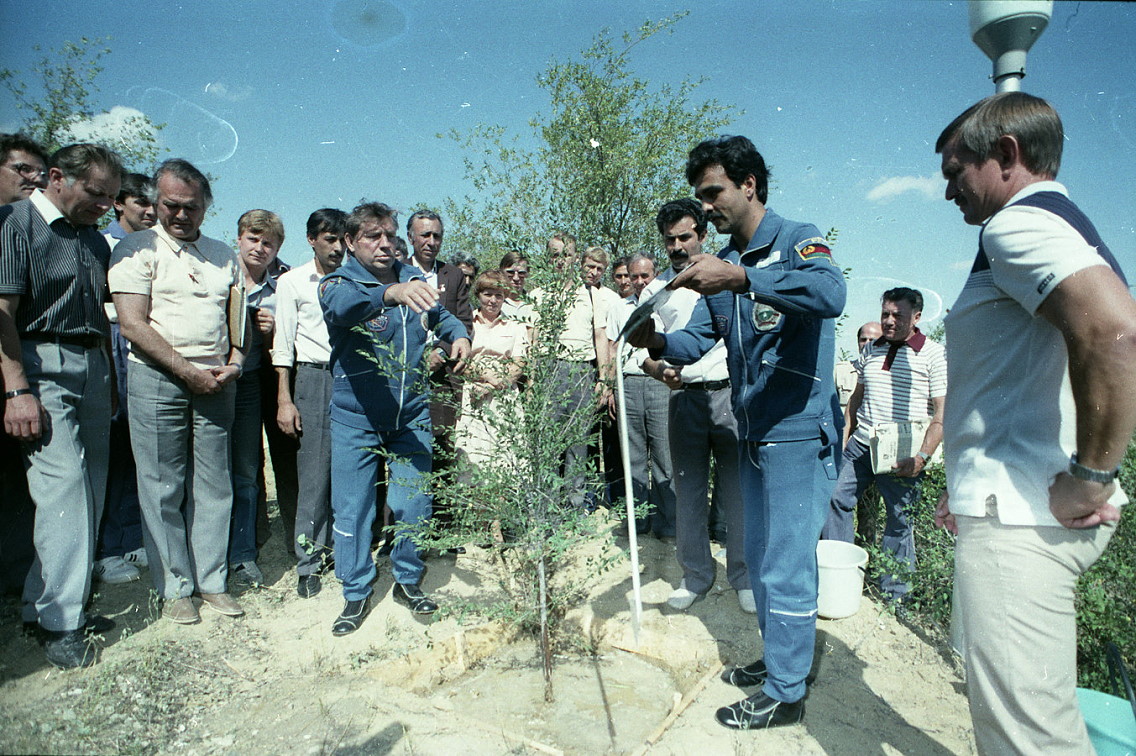 traditionelle Baumpflanzung in Baikonur