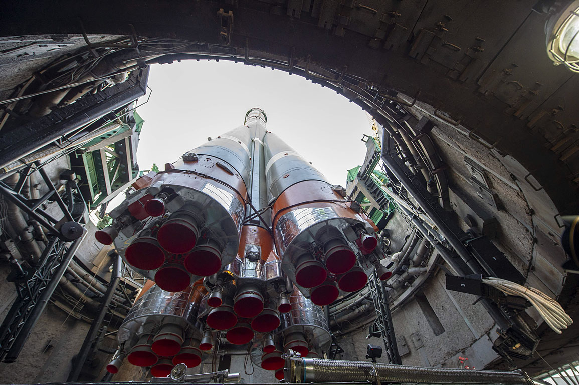 Aufrichtung Sojus MS-28