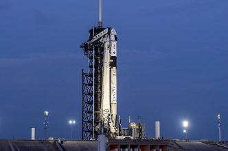 SpaceX Crew-10 on the launch pad SpaceX Crew-10 on the launch pad