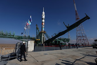 Soyuz MS-24 on the launch pad Soyuz MS-24 on the launch pad