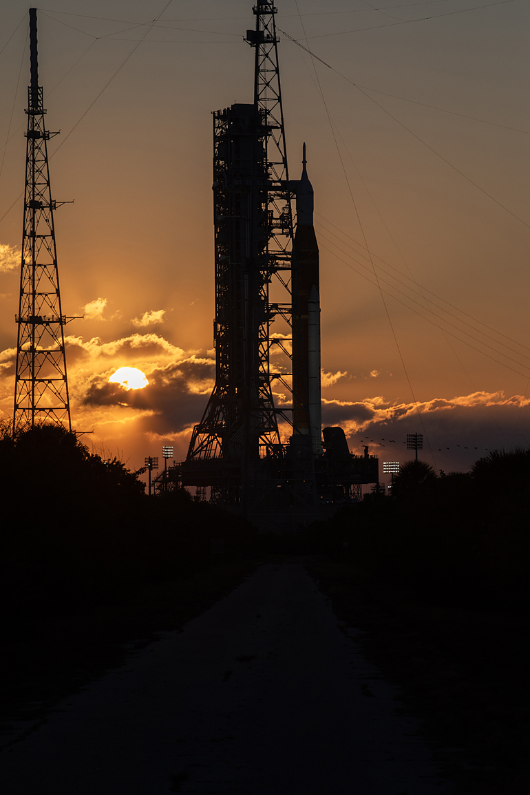 Artemis II on the launch pad